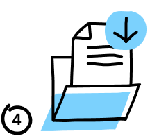 Icon of a document being downloaded
